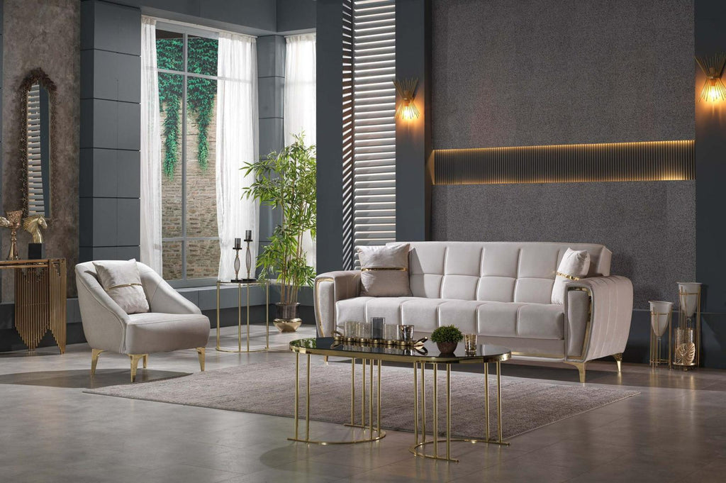 The Kayseri Collection: Premium Velvet Sofa Bed Set with Hidden Storage