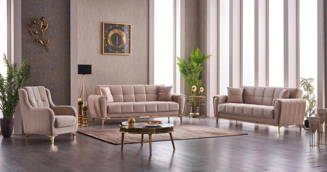 The Kayseri Collection: Premium Velvet Sofa Bed Set with Hidden Storage