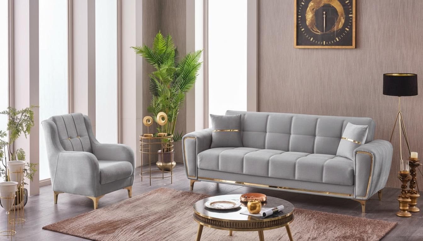 The Kayseri Collection: Premium Velvet Sofa Bed Set with Hidden Storage